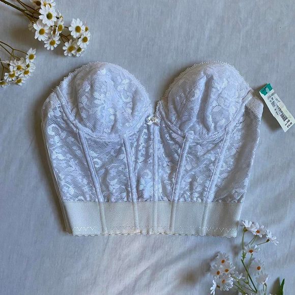 Vintage Other - Vintage nwt white lace bustier